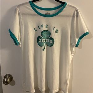 Life is good Large Shamrock Tee